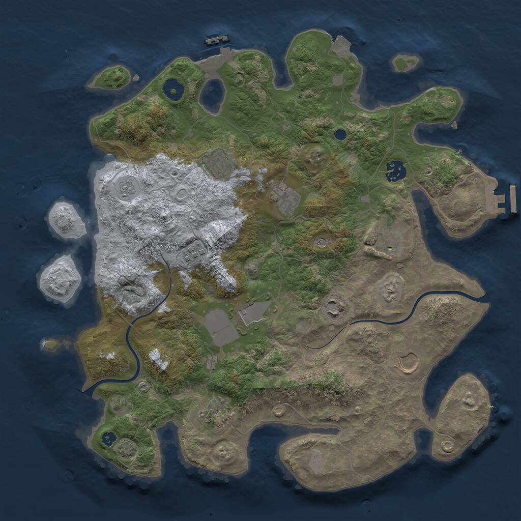 Rust Map: Procedural Map, Size: 3700, Seed: 1800410, 15 Monuments