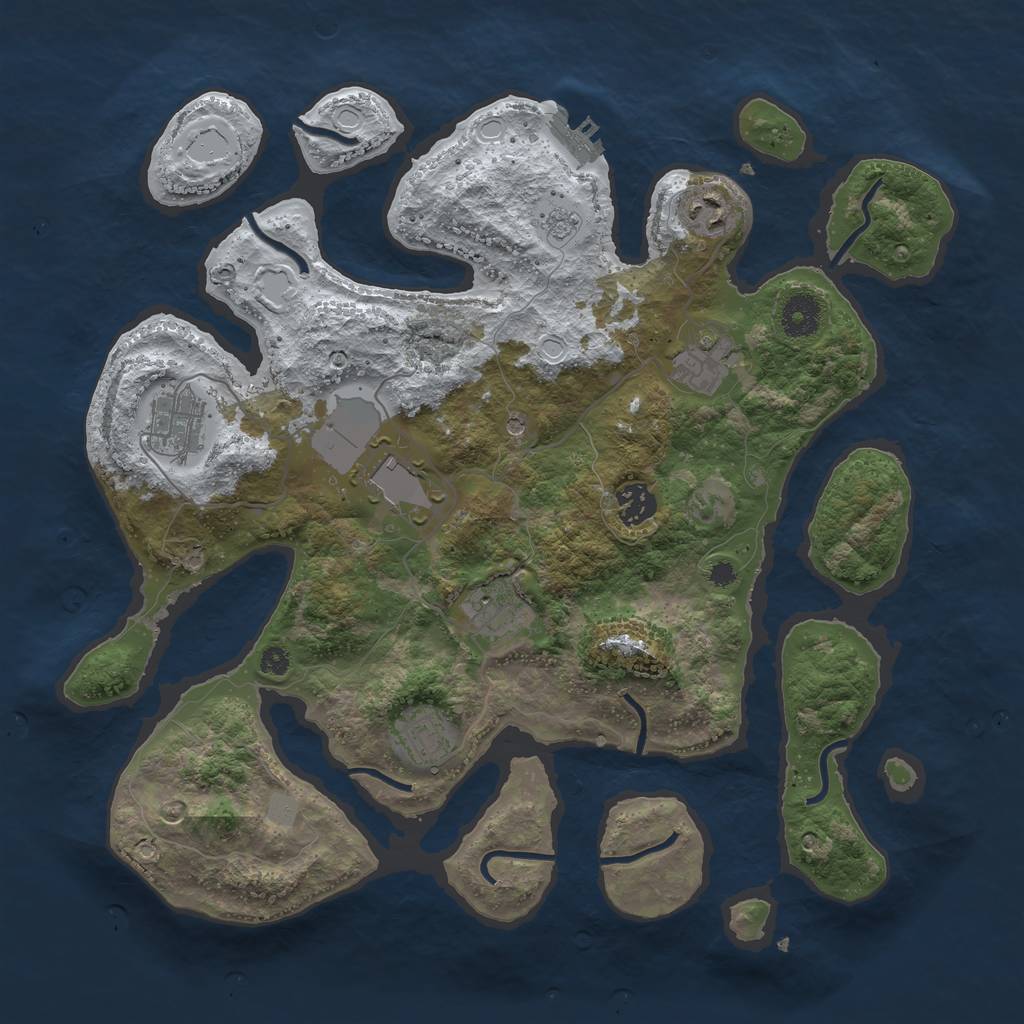 Rust Map: Procedural Map, Size: 3700, Seed: 5392373, 15 Monuments