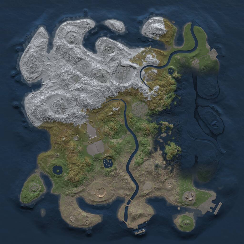 Rust Map: Procedural Map, Size: 3700, Seed: 6227554, 15 Monuments
