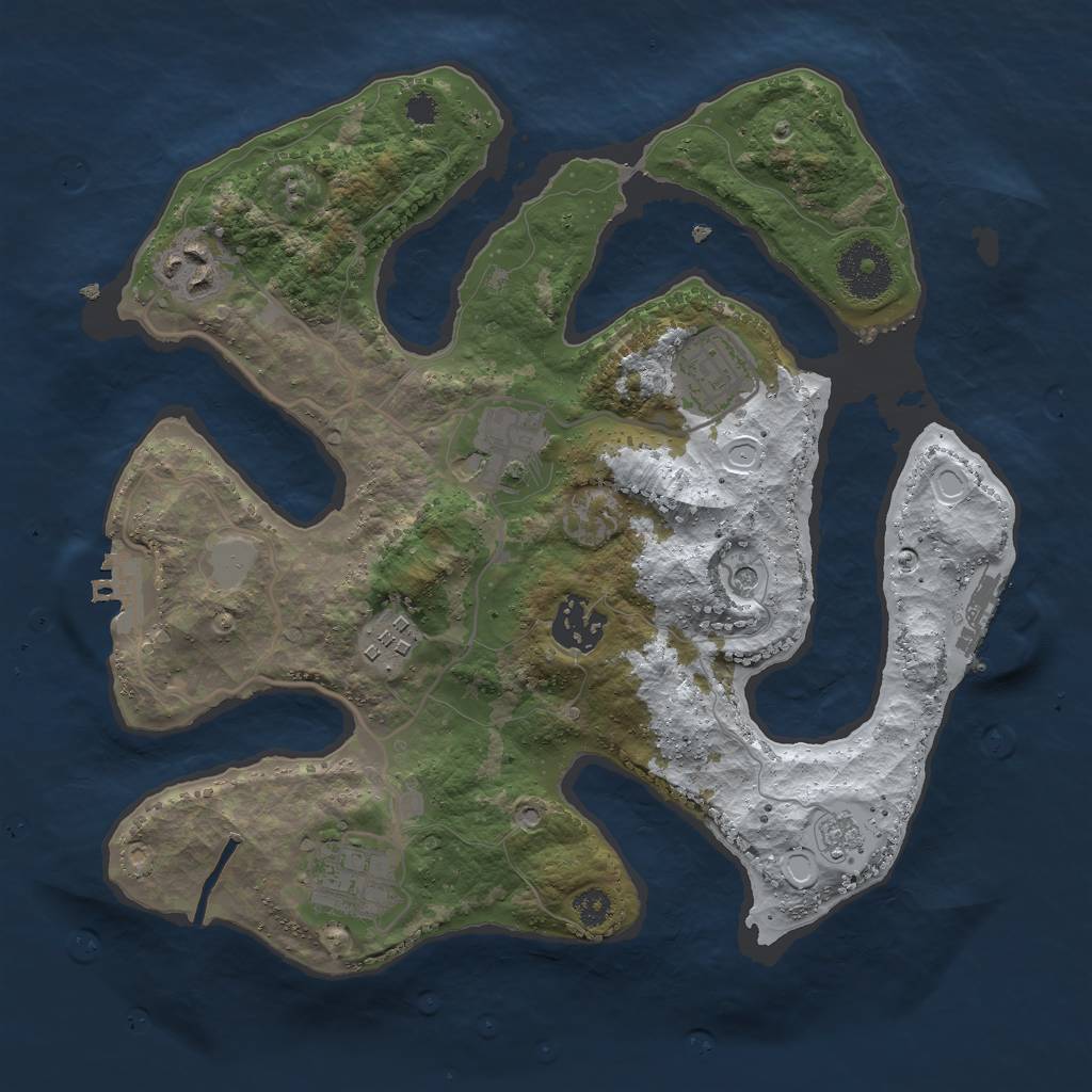 Rust Map: Procedural Map, Size: 3000, Seed: 374259, 15 Monuments