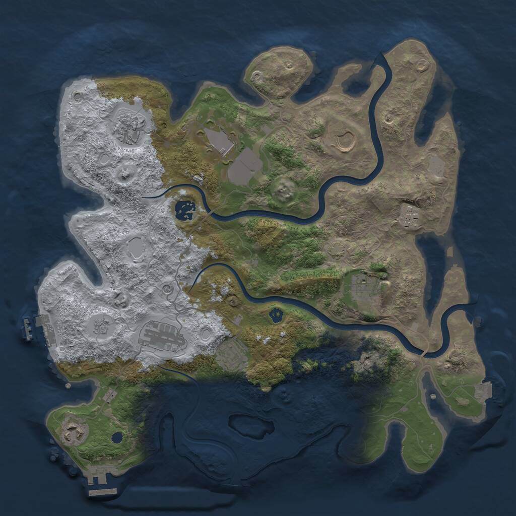 Rust Map: Procedural Map, Size: 3700, Seed: 1454241, 15 Monuments