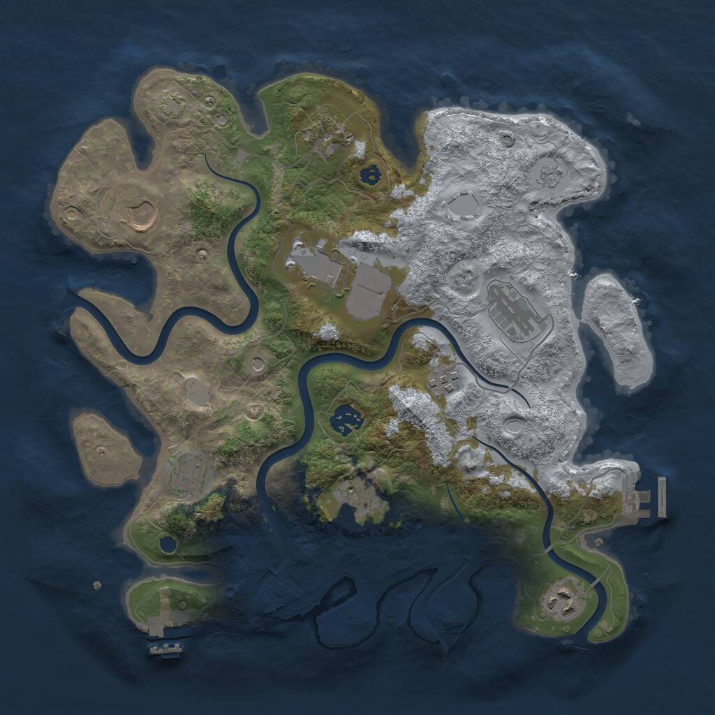 Rust Map: Procedural Map, Size: 3500, Seed: 4635900, 15 Monuments
