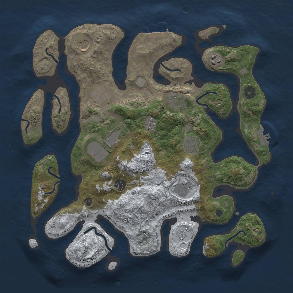 Rust Map: Procedural Map, Size: 3700, Seed: 6000672, 18 Monuments