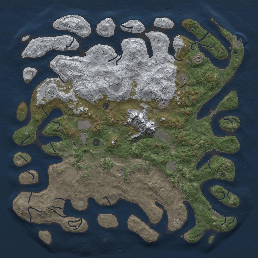 Rust Map: Procedural Map, Size: 5500, Seed: 1670230255, 20 Monuments