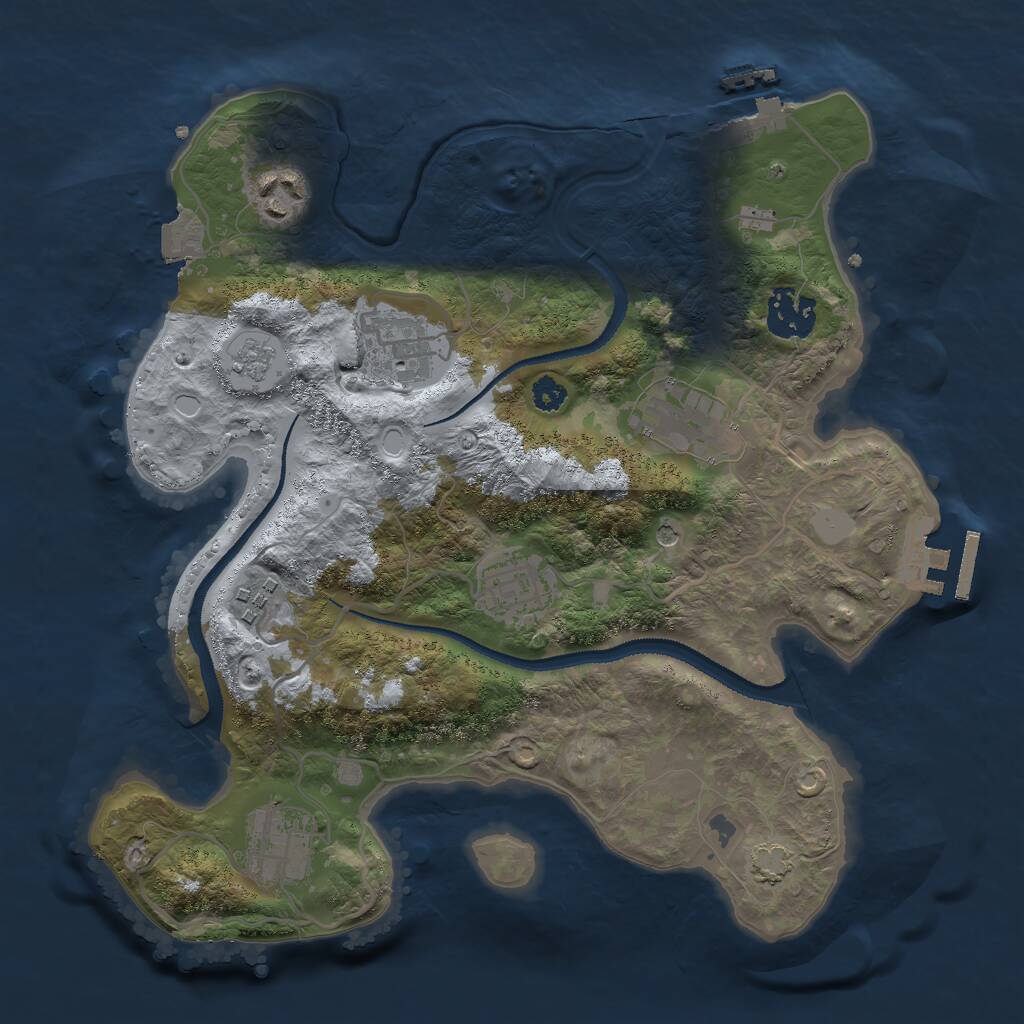 Rust Map: Procedural Map, Size: 3000, Seed: 9770777, 13 Monuments