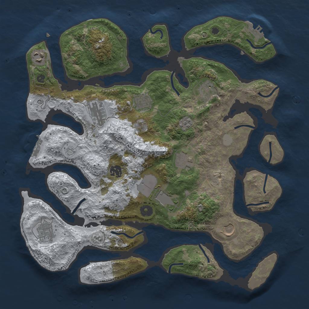 Rust Map: Procedural Map, Size: 3775, Seed: 1628987654, 19 Monuments