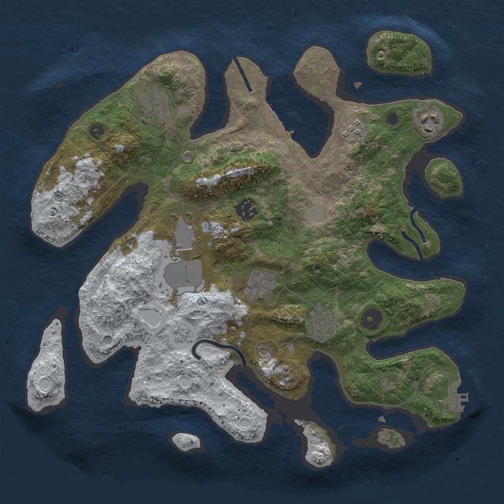 Rust Map: Procedural Map, Size: 3500, Seed: 2362234, 16 Monuments