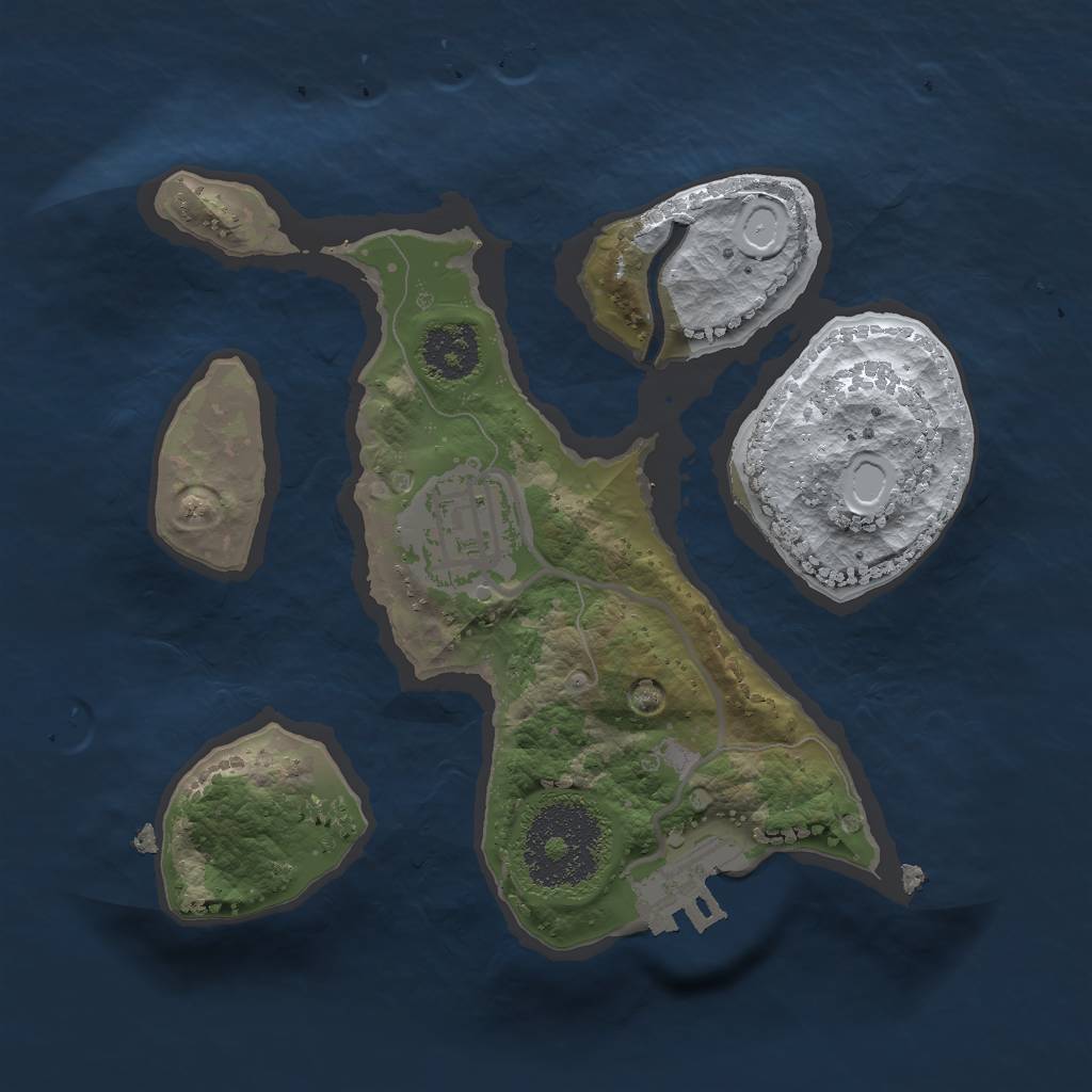 Rust Map: Procedural Map, Size: 2000, Seed: 1071373554, 7 Monuments