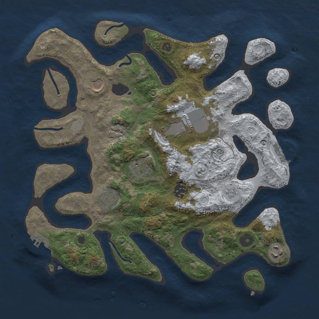 Rust Map: Procedural Map, Size: 3500, Seed: 4092679, 15 Monuments