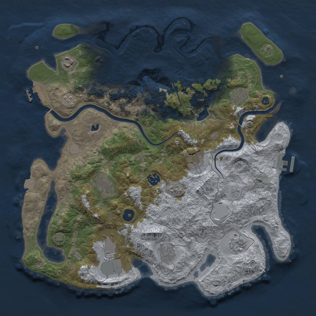 Rust Map: Procedural Map, Size: 4000, Seed: 167420, 15 Monuments