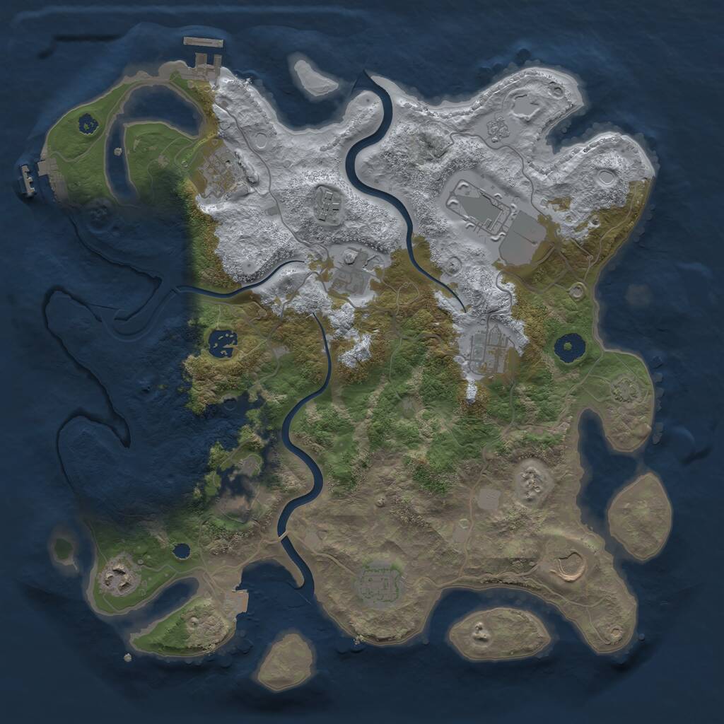 Rust Map: Procedural Map, Size: 3700, Seed: 4837690, 16 Monuments