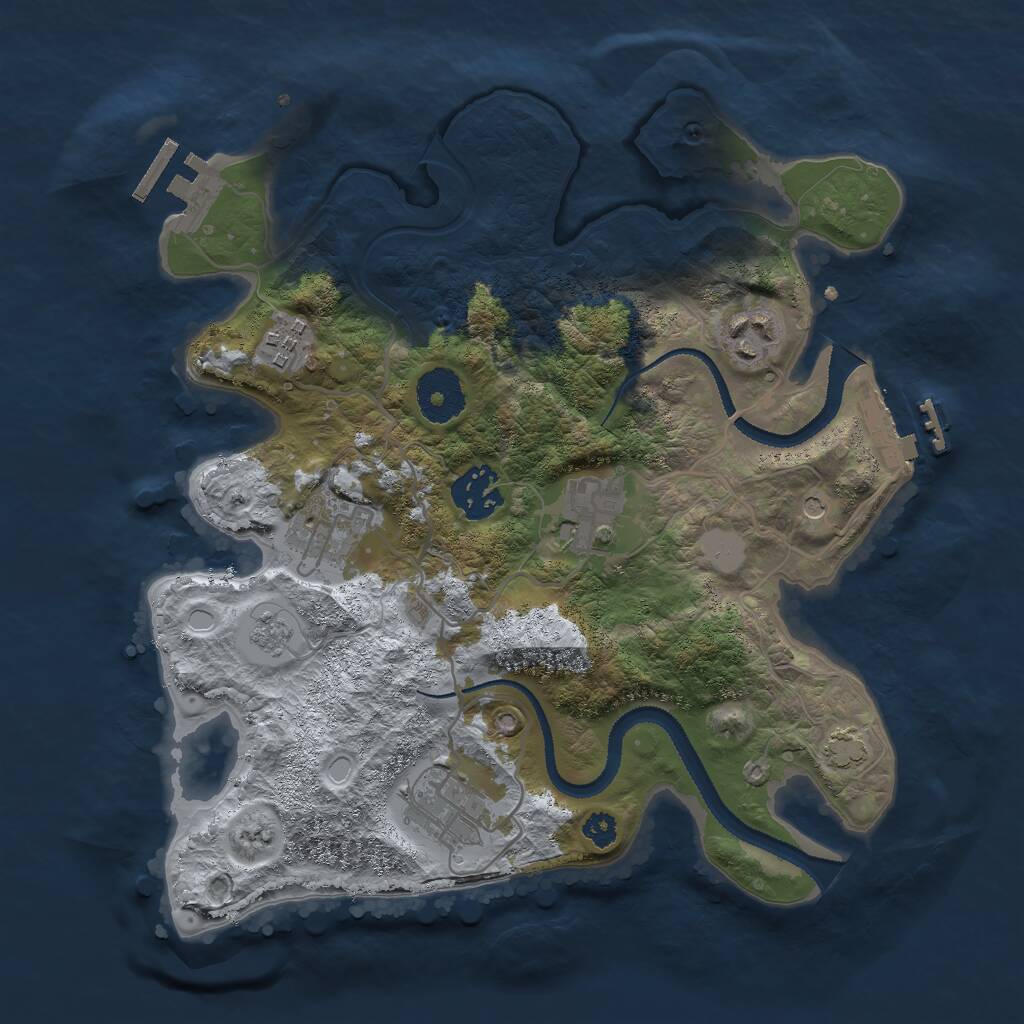 Rust Map: Procedural Map, Size: 3000, Seed: 31891, 12 Monuments