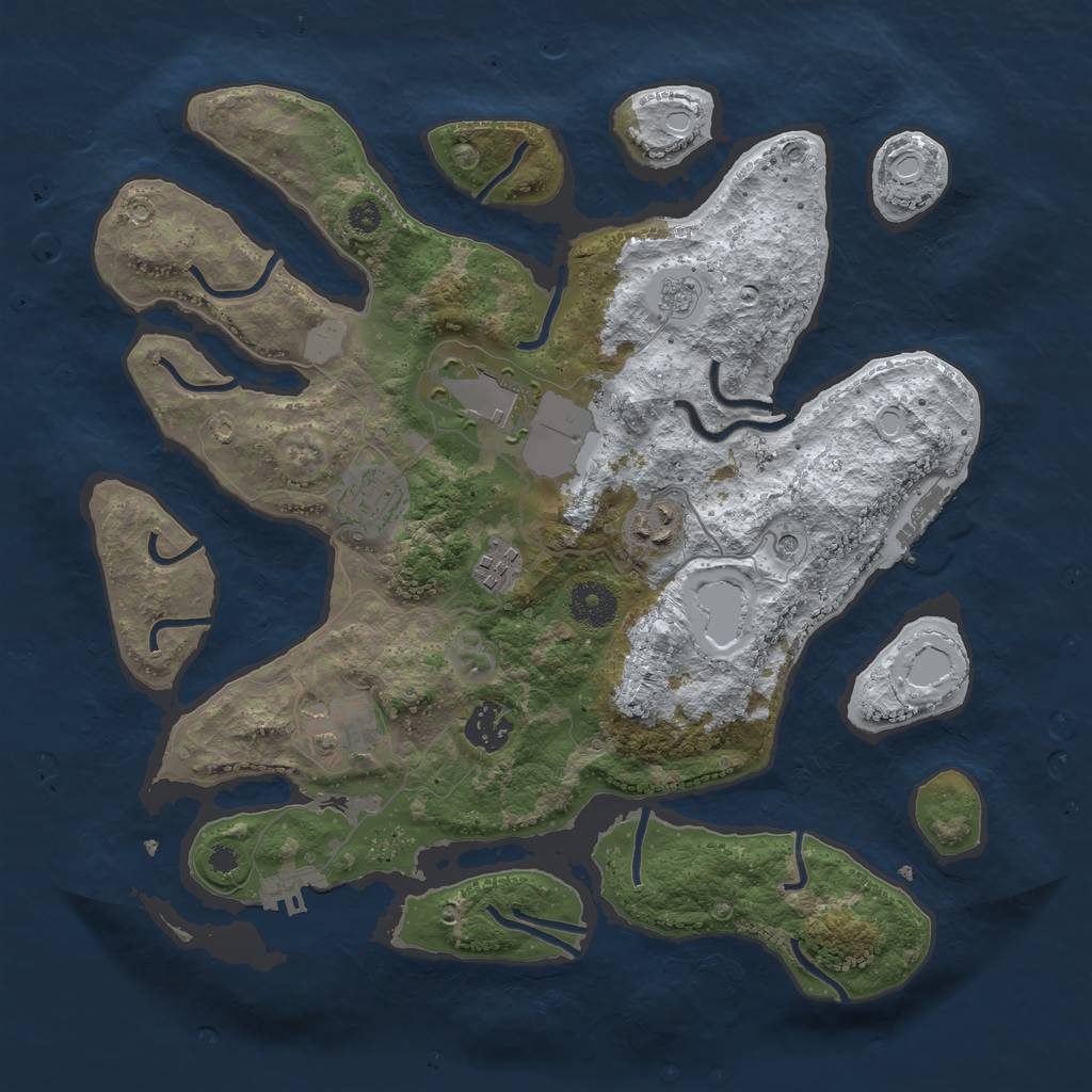 Rust Map: Procedural Map, Size: 3500, Seed: 5448434, 15 Monuments