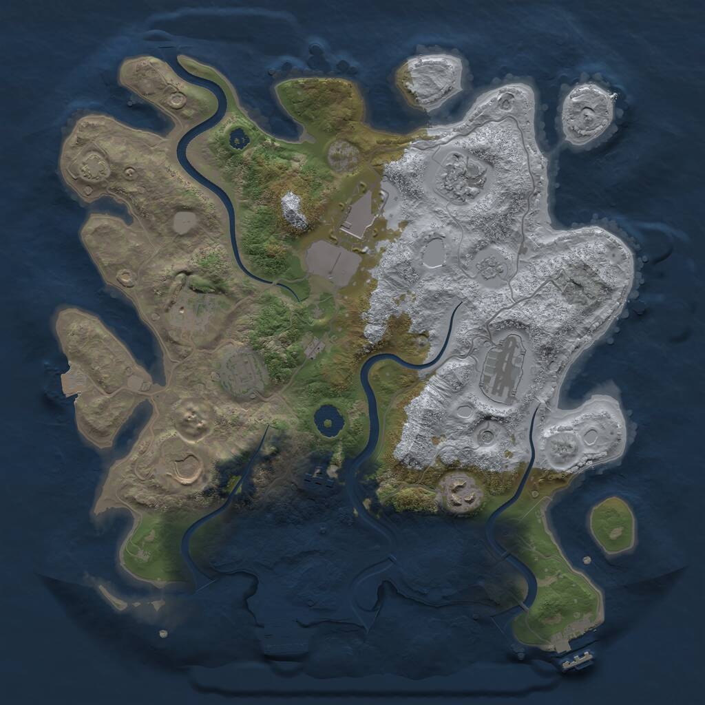 Rust Map: Procedural Map, Size: 3500, Seed: 5448434, 14 Monuments