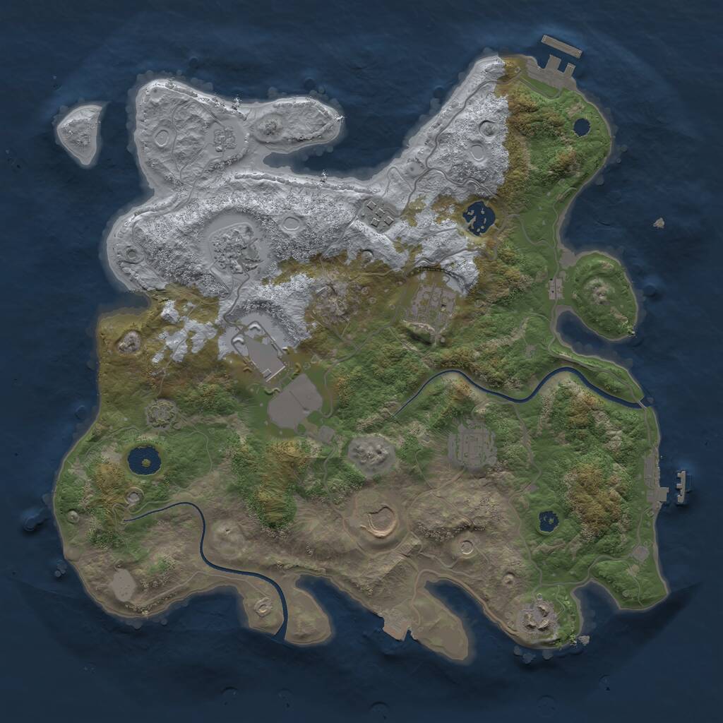 Rust Map: Procedural Map, Size: 3500, Seed: 2778, 14 Monuments