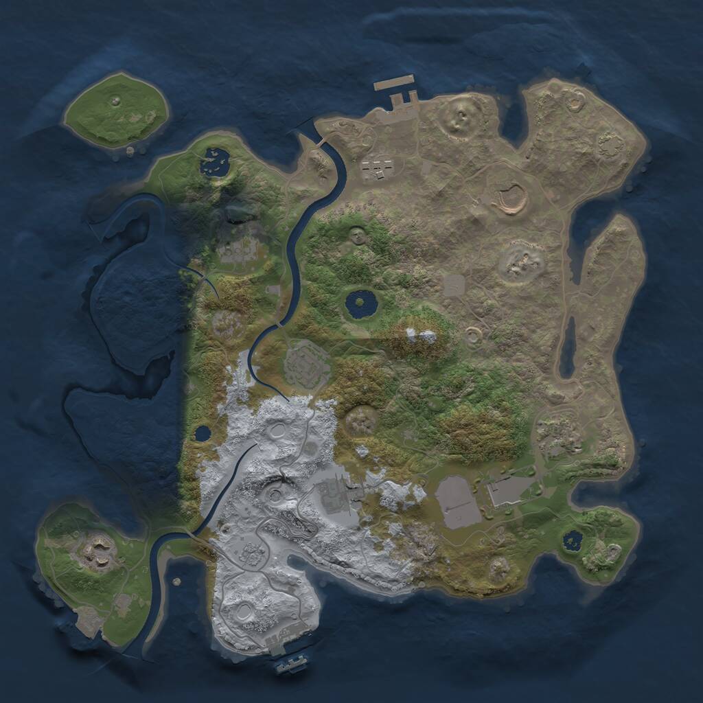 Rust Map: Procedural Map, Size: 3500, Seed: 4723073, 15 Monuments