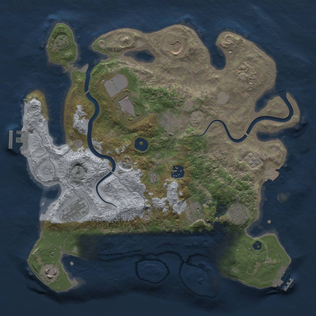 Rust Map: Procedural Map, Size: 3500, Seed: 5781952, 16 Monuments