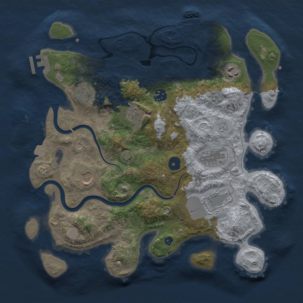 Rust Map: Procedural Map, Size: 3500, Seed: 4511594, 14 Monuments