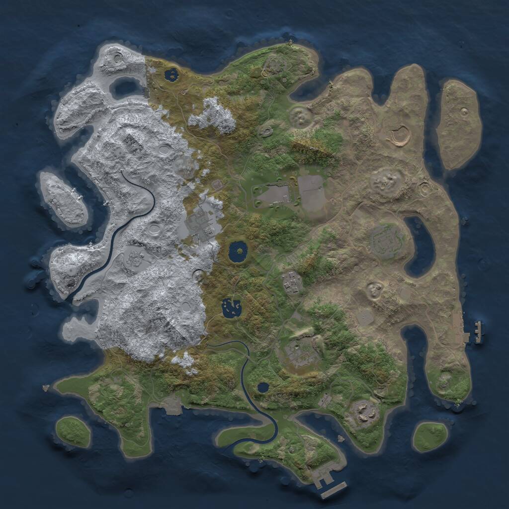 Rust Map: Procedural Map, Size: 3700, Seed: 5826897, 13 Monuments