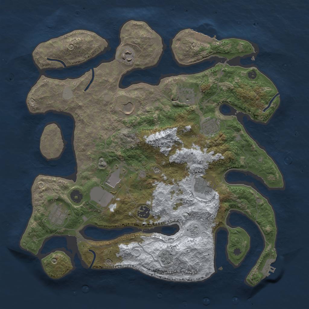 Rust Map: Procedural Map, Size: 3700, Seed: 4898638, 18 Monuments