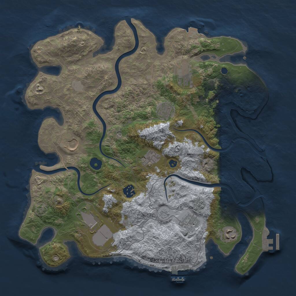 Rust Map: Procedural Map, Size: 3700, Seed: 4898638, 15 Monuments