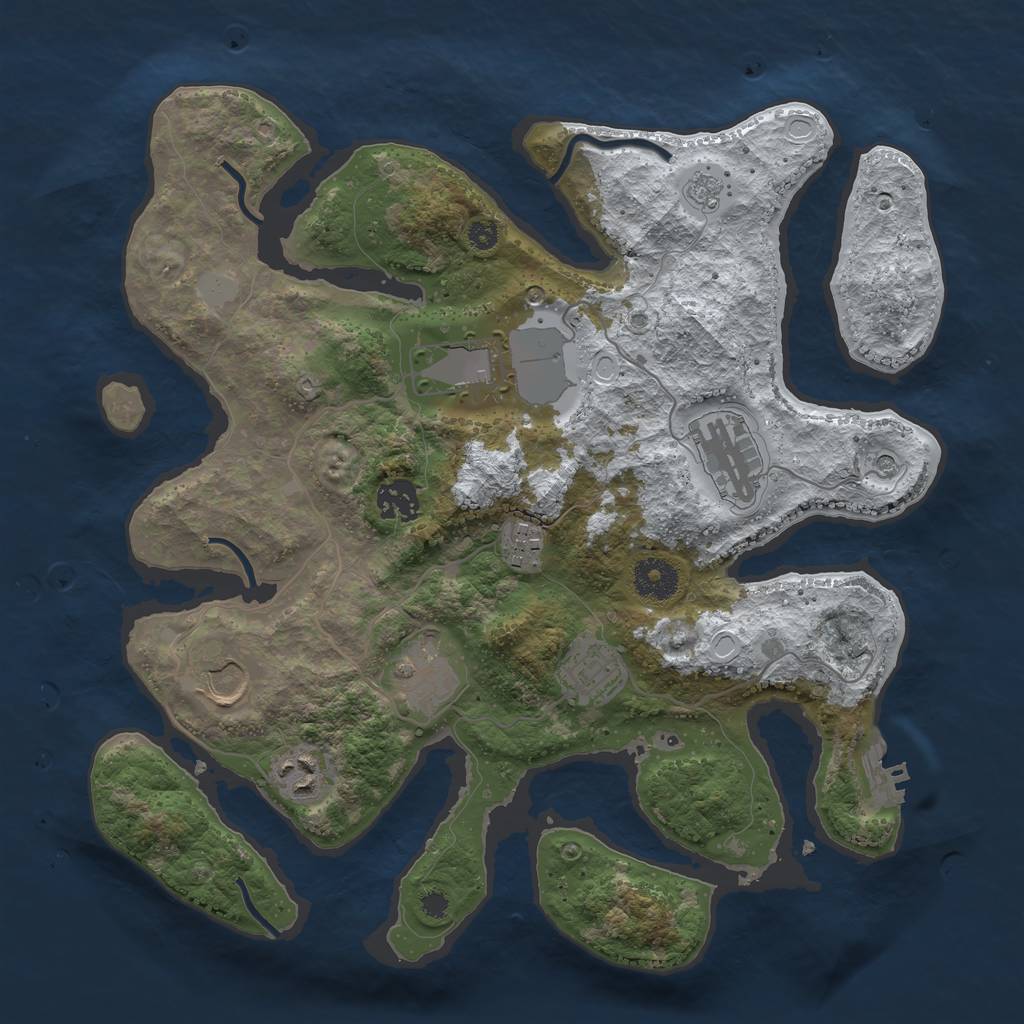 Rust Map: Procedural Map, Size: 3500, Seed: 2294917, 16 Monuments