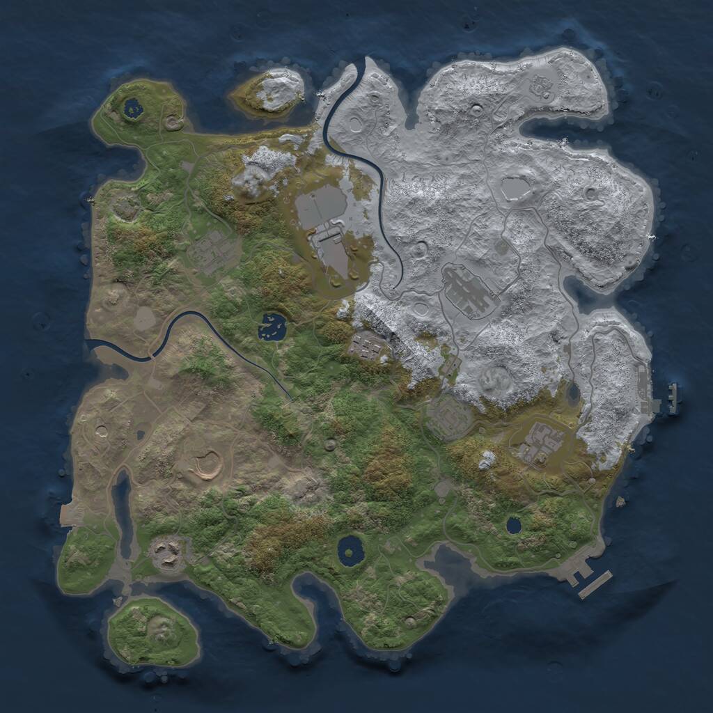 Rust Map: Procedural Map, Size: 3700, Seed: 6003216, 15 Monuments