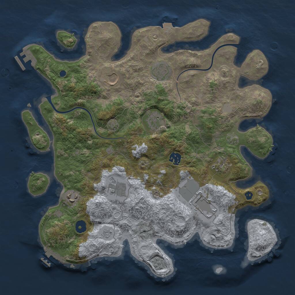 Rust Map: Procedural Map, Size: 3700, Seed: 2997462, 15 Monuments