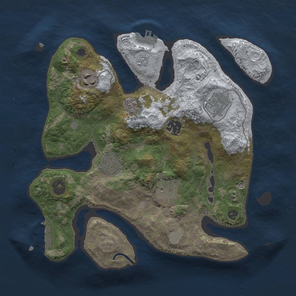Rust Map: Procedural Map, Size: 3000, Seed: 13829, 14 Monuments
