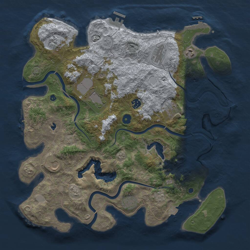 Rust Map: Procedural Map, Size: 4000, Seed: 408984948, 15 Monuments