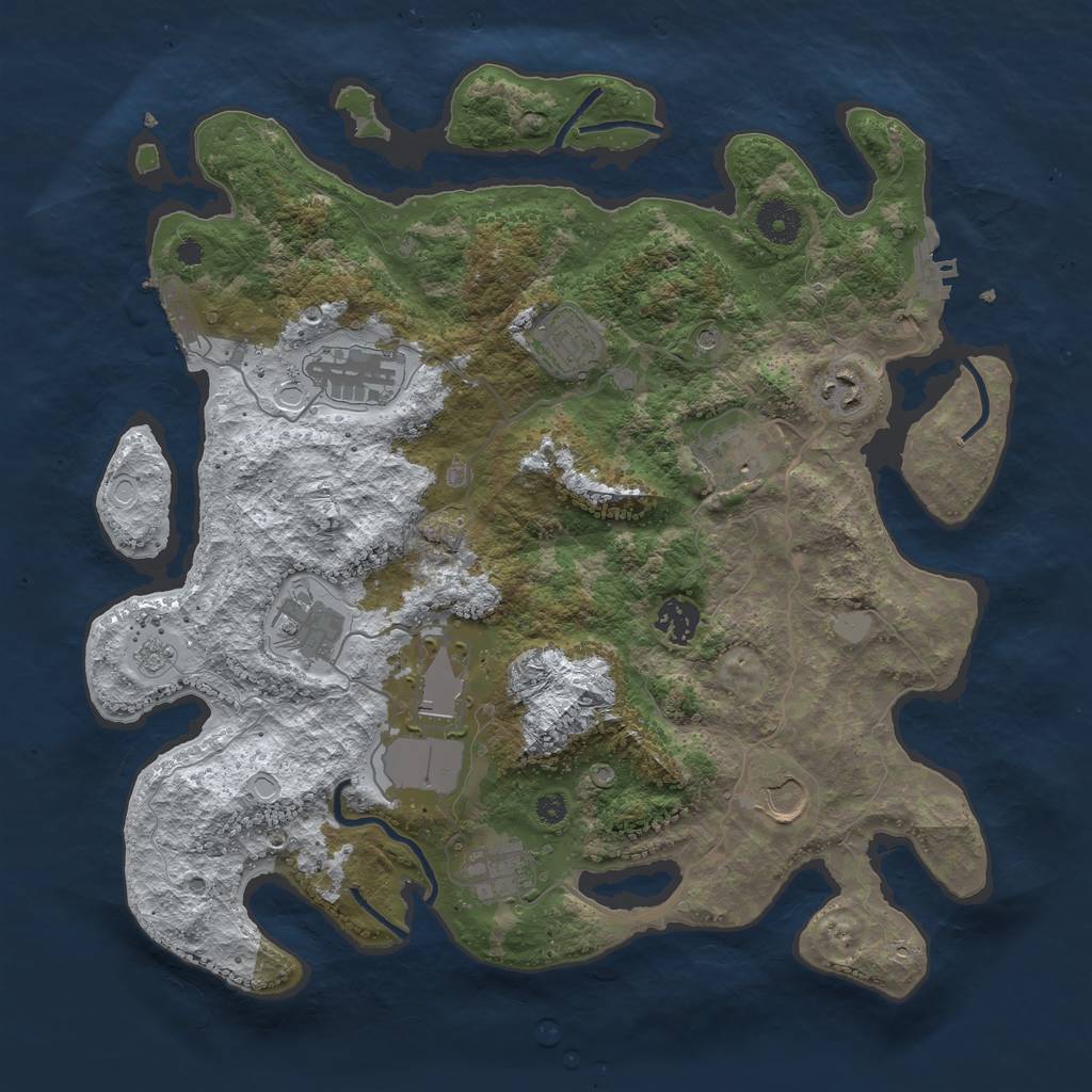 Rust Map: Procedural Map, Size: 3700, Seed: 287965, 18 Monuments