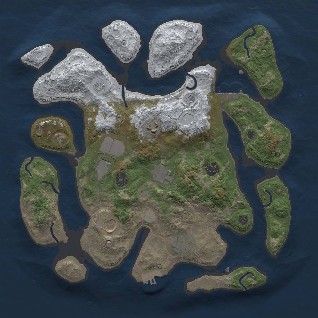Rust Map: Procedural Map, Size: 3500, Seed: 5973838, 15 Monuments