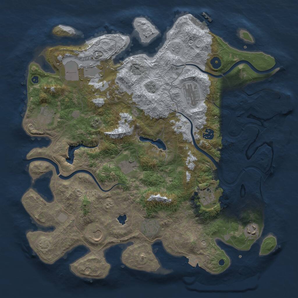 Rust Map: Procedural Map, Size: 4000, Seed: 522414, 17 Monuments
