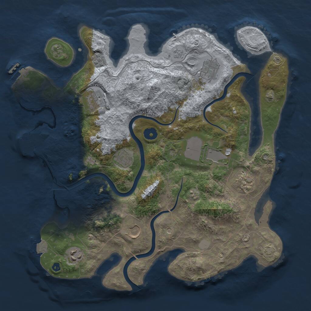 Rust Map: Procedural Map, Size: 3600, Seed: 88, 14 Monuments