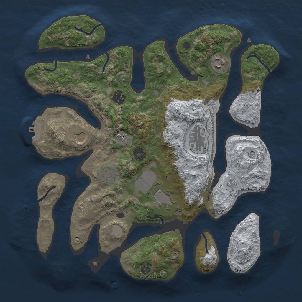 Rust Map: Procedural Map, Size: 3500, Seed: 2988859, 15 Monuments
