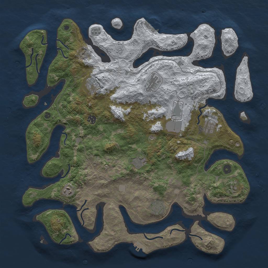 Rust Map: Procedural Map, Size: 4500, Seed: 3283076, 19 Monuments