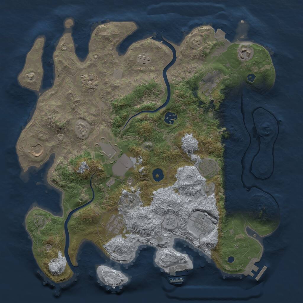 Rust Map: Procedural Map, Size: 3700, Seed: 1172340, 16 Monuments