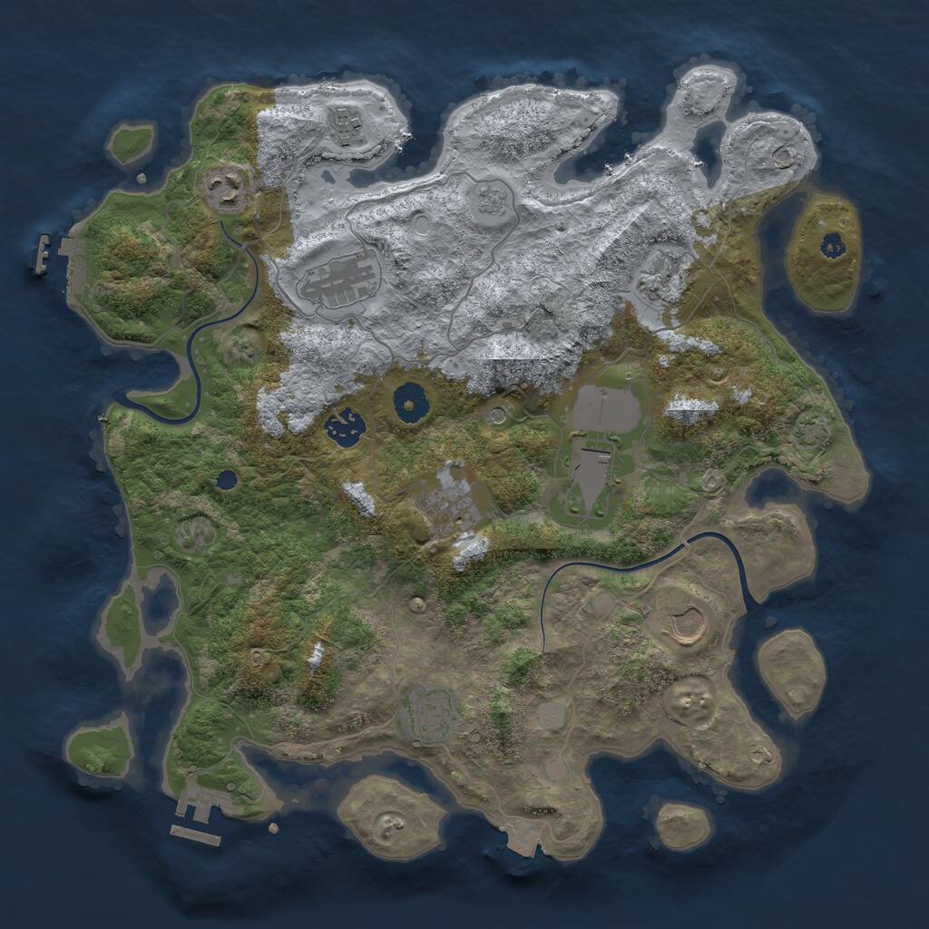 Rust Map: Procedural Map, Size: 3700, Seed: 966103, 15 Monuments