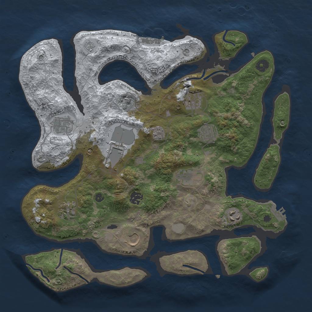 Rust Map: Procedural Map, Size: 3700, Seed: 5964379, 19 Monuments