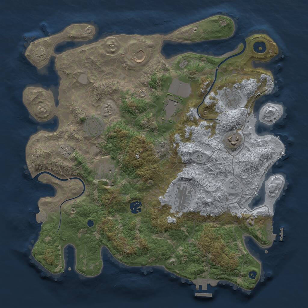 Rust Map: Procedural Map, Size: 3700, Seed: 4884707, 15 Monuments