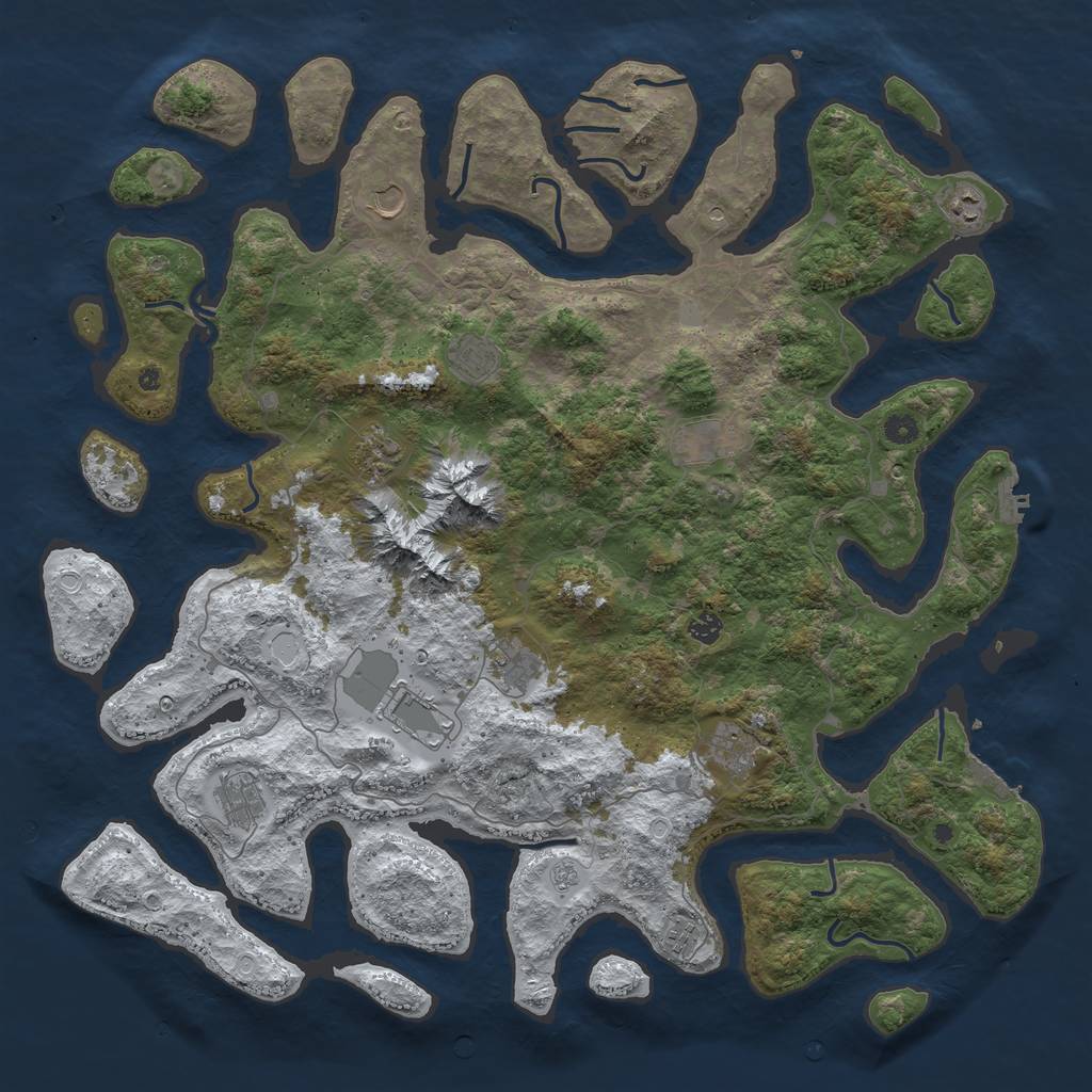 Rust Map: Procedural Map, Size: 5000, Seed: 15347872, 20 Monuments