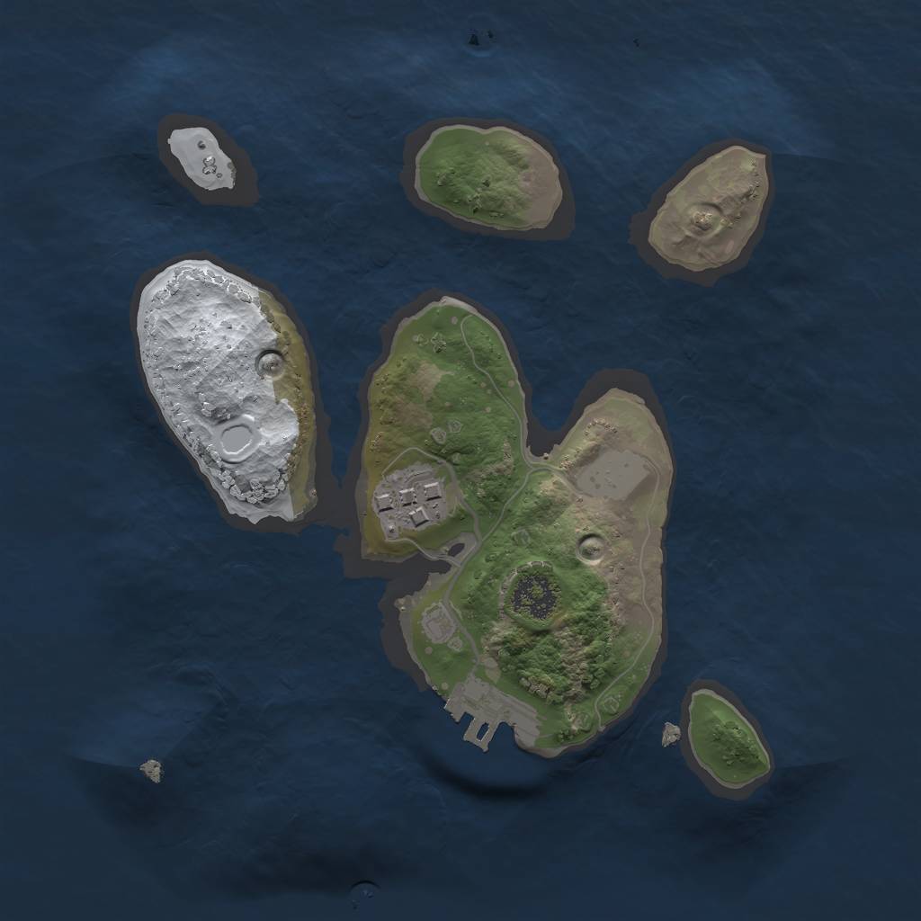 Rust Map: Procedural Map, Size: 2100, Seed: 3434, 7 Monuments