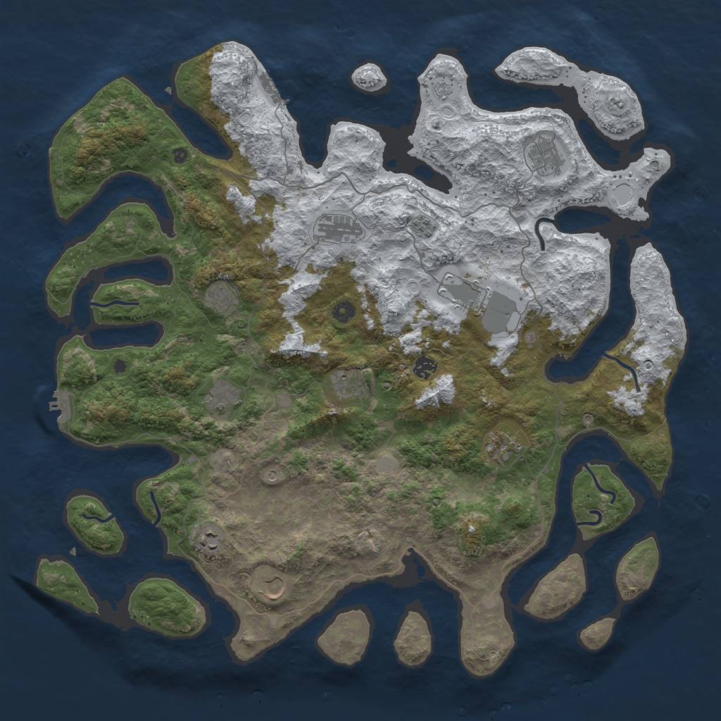 Rust Map: Procedural Map, Size: 4850, Seed: 778094, 20 Monuments