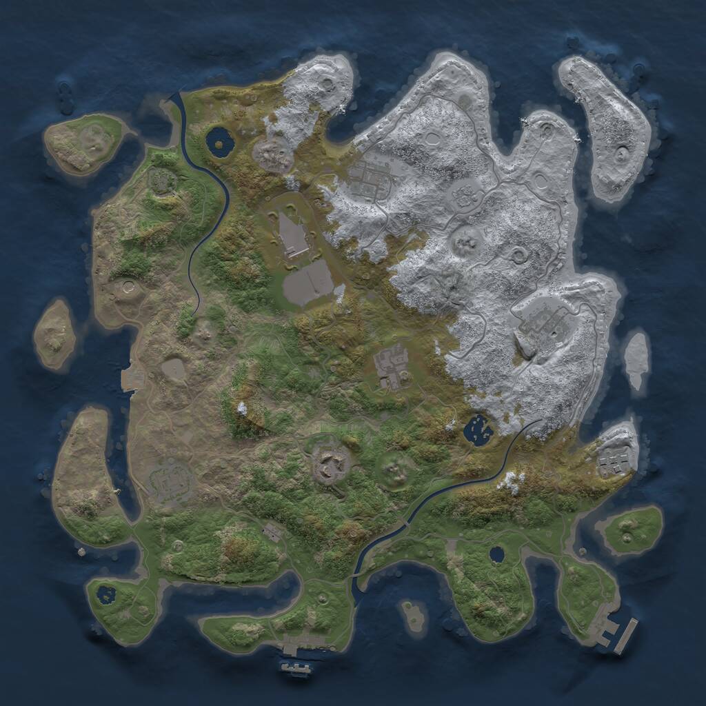 Rust Map: Procedural Map, Size: 3700, Seed: 1661124, 14 Monuments