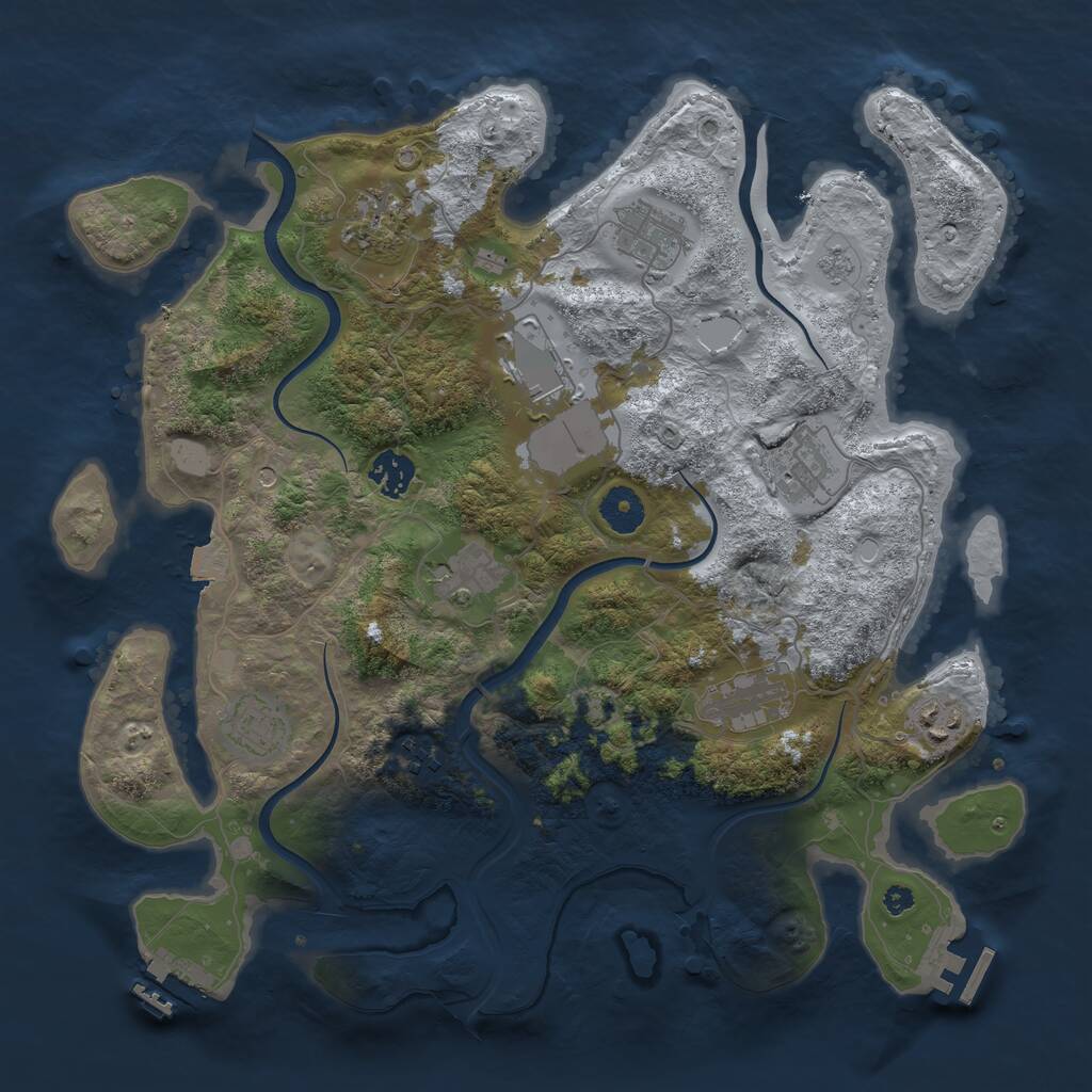 Rust Map: Procedural Map, Size: 3700, Seed: 1661124, 16 Monuments