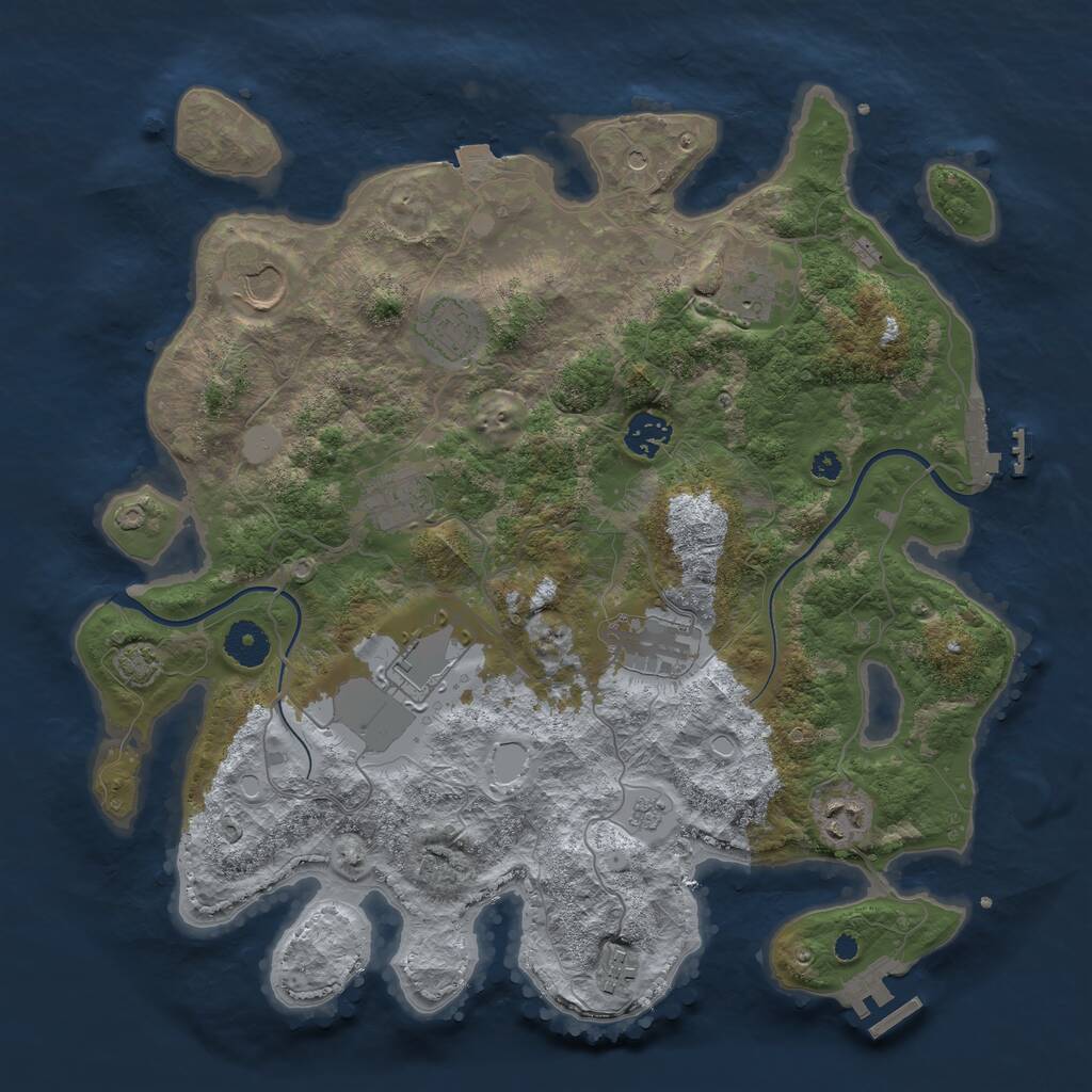 Rust Map: Procedural Map, Size: 3700, Seed: 4169510, 15 Monuments