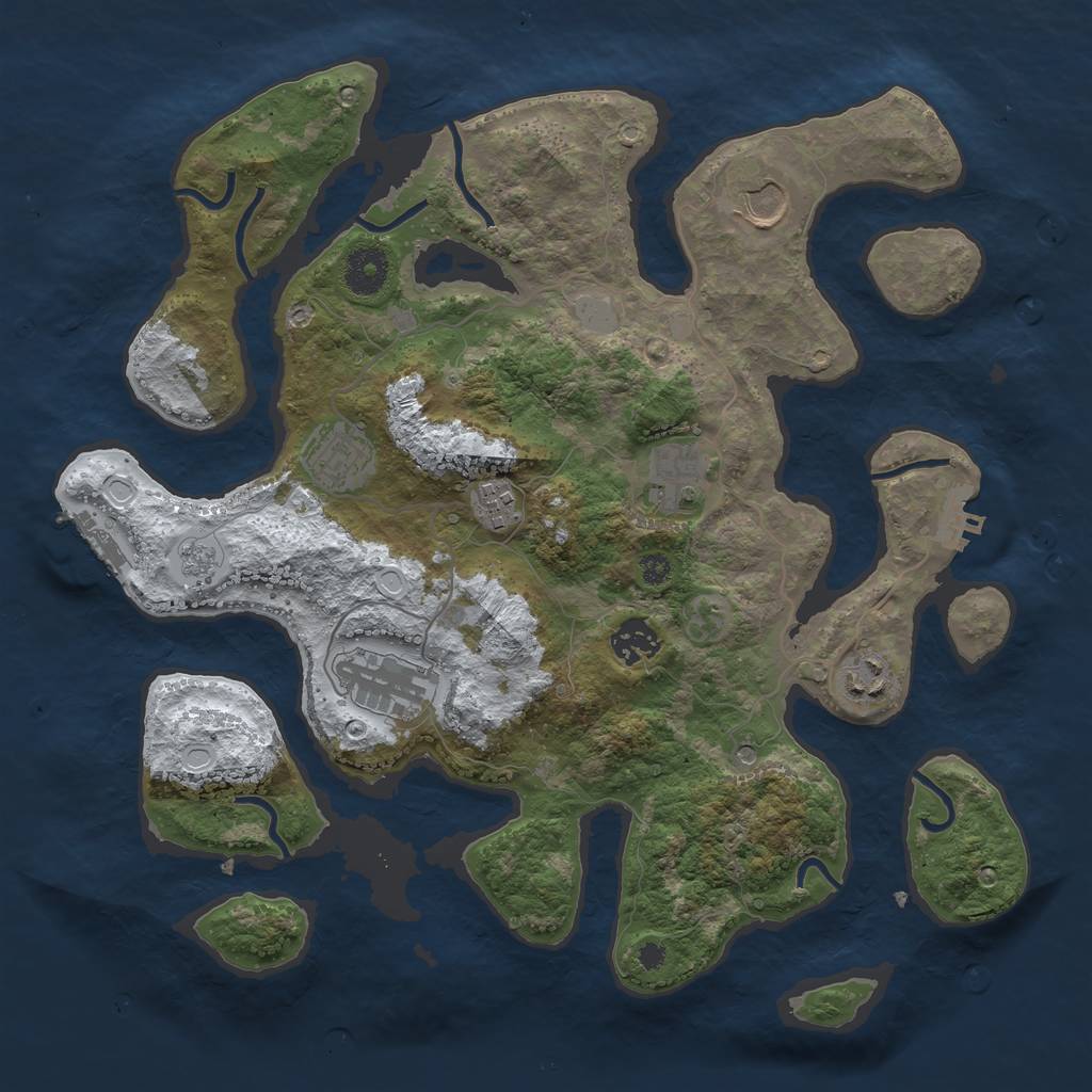 Rust Map: Procedural Map, Size: 3550, Seed: 977099, 16 Monuments