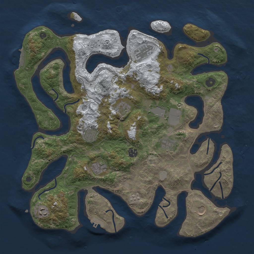 Rust Map: Procedural Map, Size: 4000, Seed: 241706, 19 Monuments