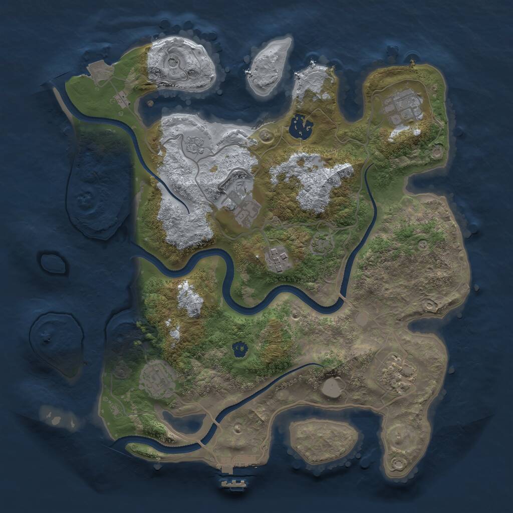 Rust Map: Procedural Map, Size: 3200, Seed: 96212, 11 Monuments