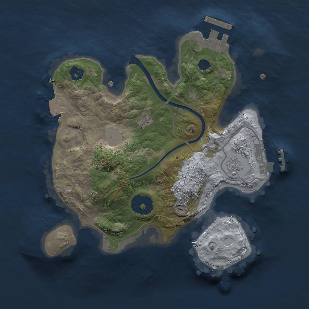 Rust Map: Procedural Map, Size: 2200, Seed: 177, 4 Monuments